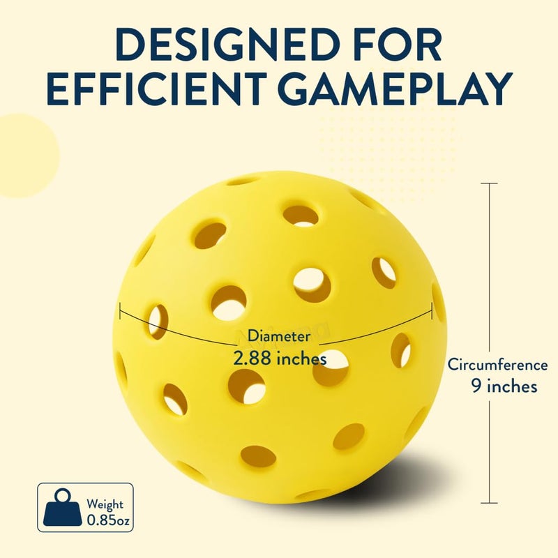 Pro Aviana Pickleball Ball Set | Professional USAPA Approved for Sanctioned Tournament Play | 40 Holes & Specifically Designed for Outdoor Courts | Yellow, 12 Pack - Image 4